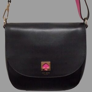Kate Spade Doreen Bond Street Leather Crossbody/Shoulder Bag, Black/Pink